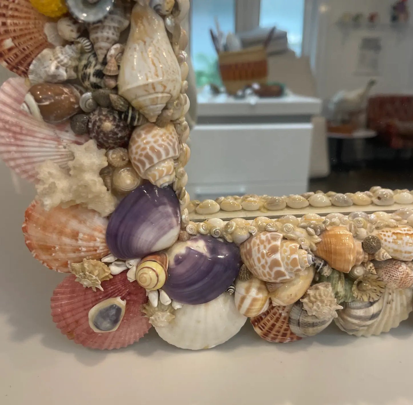 1980s Shell Encrusted Wall Mirror